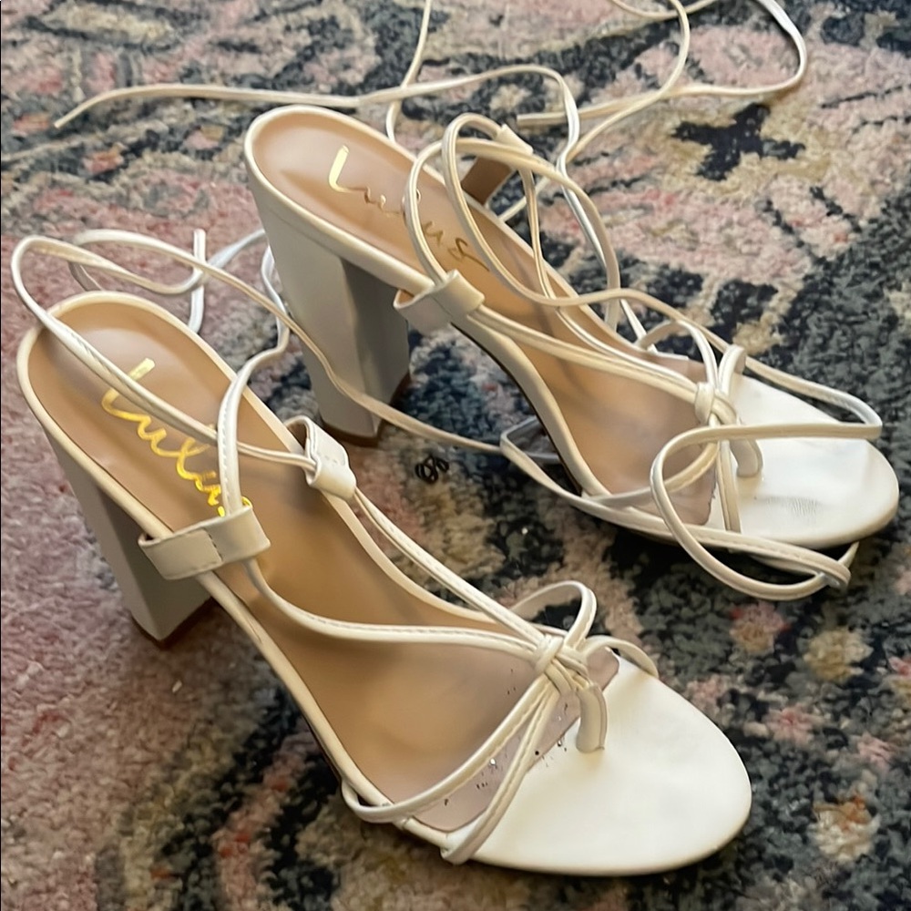 White Strappy Women's Heels